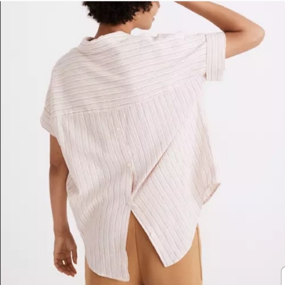 Madewell Courier Button Back Shirt Medium - Picture 3 of 12